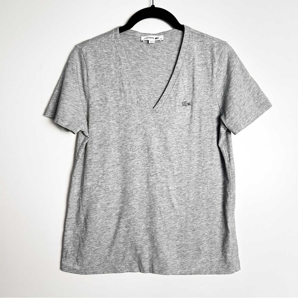 Lacoste grey casual vneck shirt